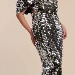 Eloquii silver sequins midi dress